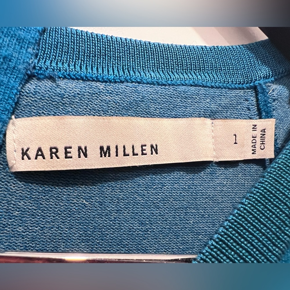 Karen Millen Fit And Flare Knit Dress In Turquoise - image 3